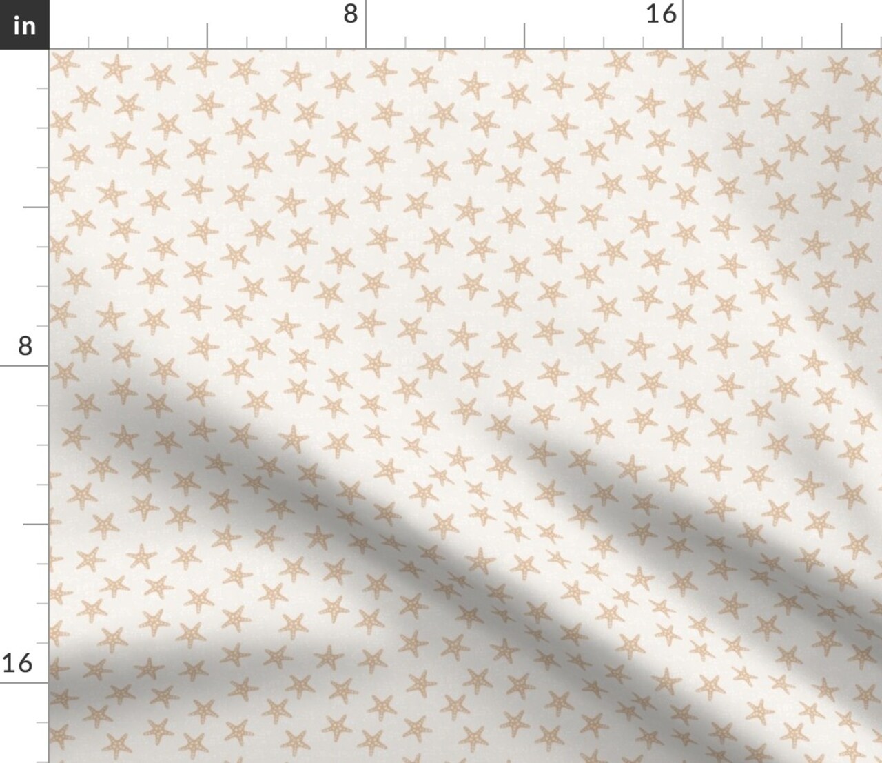 Neutral Starfish Coastal Whimsical Fun Cute Happy Cheerful Soft Pastel Beige Sand Sea Ocean Nautical Under The Life Custom Printed Fabric by Spoonflower Various Fabrics by the Yard or Fat Quarter